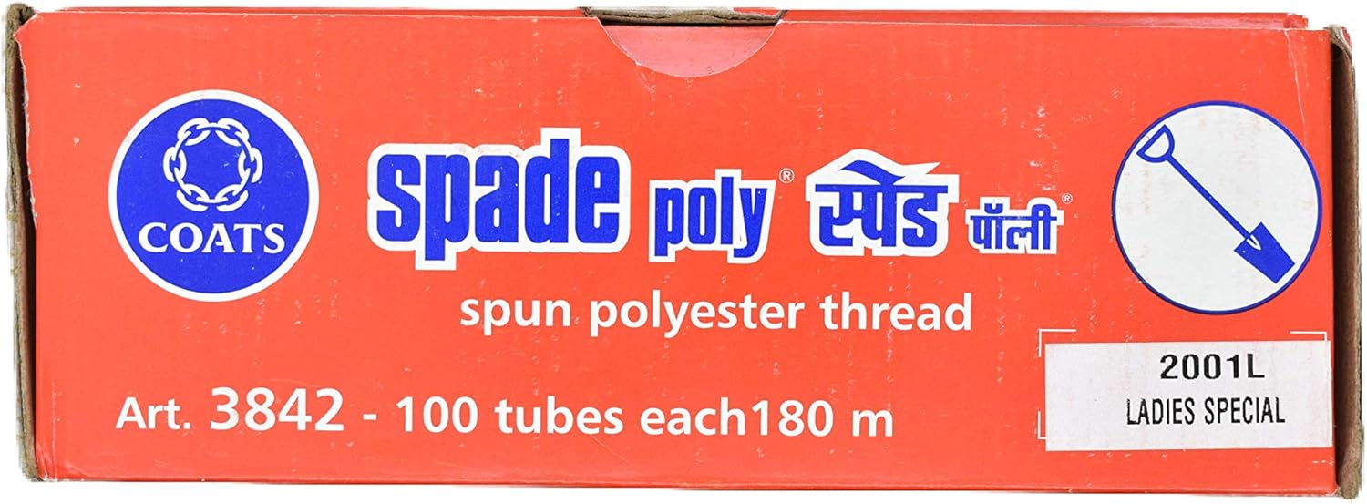 HUNNY-BUNCH Premium Madura Coats Spade Poly - Polyester Sewing and Tailoring Thread 2 Ply (180 Meters of Each Tube - 100 Tubes Per Box) Multicolored (2001L)