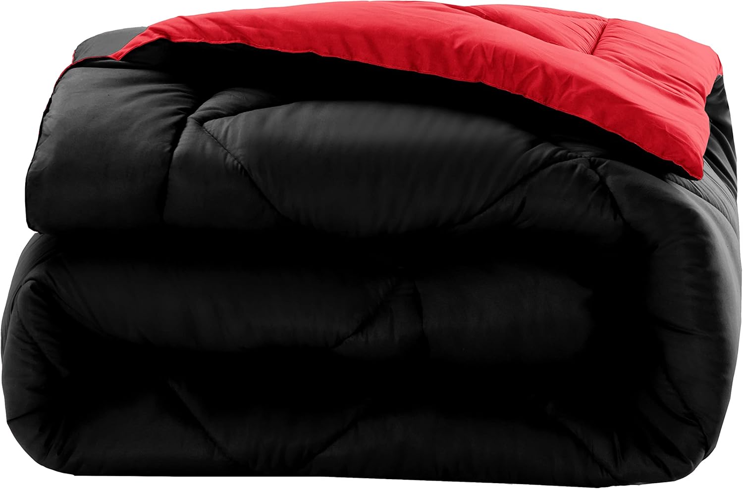 Valerian Reversible 3-Piece Comforter Set All Season, Ultra Soft, Down Alternative Comforter, King/Cal King, Black/Burgundy