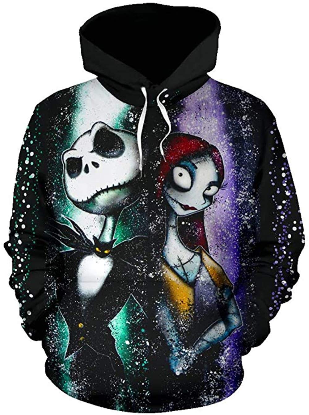 Unisex Nightmare Before Christmas Jack & Sally Novelty Hoodie 3D Print Sweatshirts Hoodie for Adult