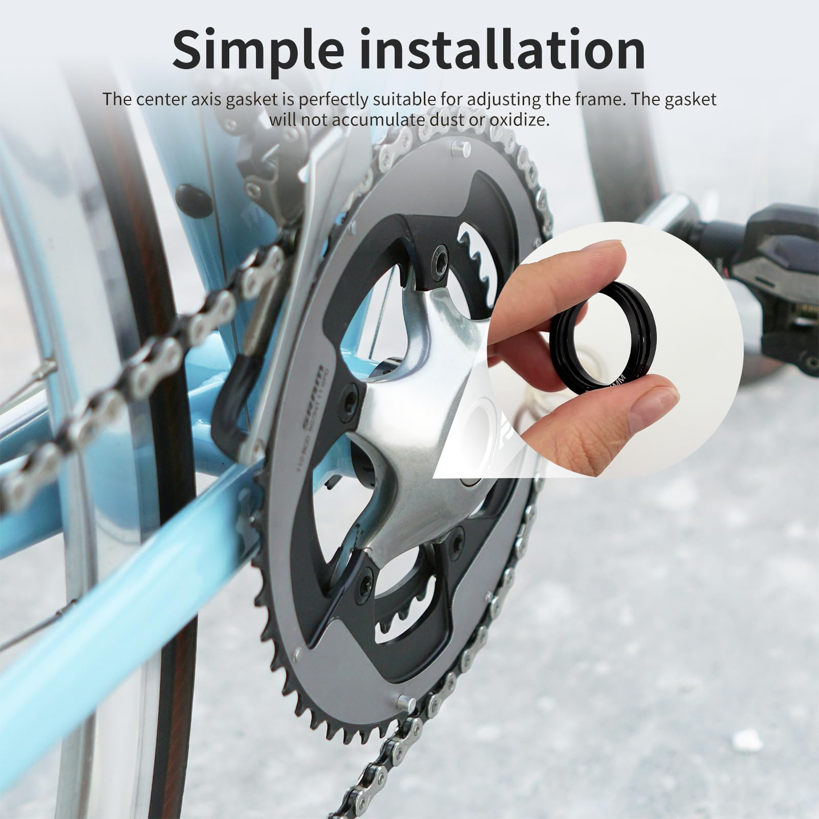 Set di 12 guarnizioni per cuscinetti a pedale per bicicletta, distanziatori interni, 24 mm, per BB86/91/92/BB30/PF30, accessorio ideale per manovella