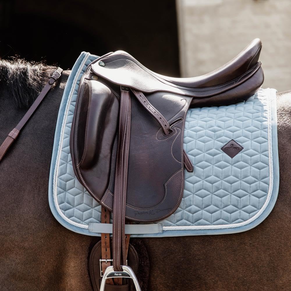Kentucky Satteldecke - Samt - Hellblau - Satteldecke Dressur
