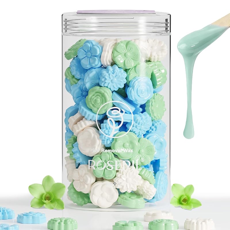 Cera depilatória em pérolas com formato de flores e fragrância floral ROSEPIL, 454 g