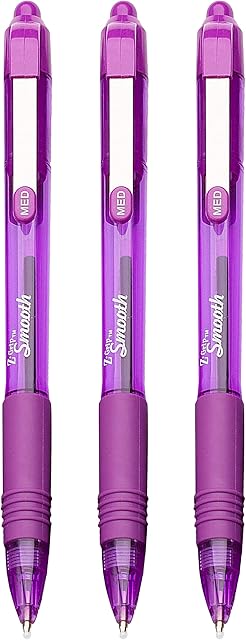Zebra Z-Grip Smooth - Retractable Ballpoint Pen - 3 Pack - Purple