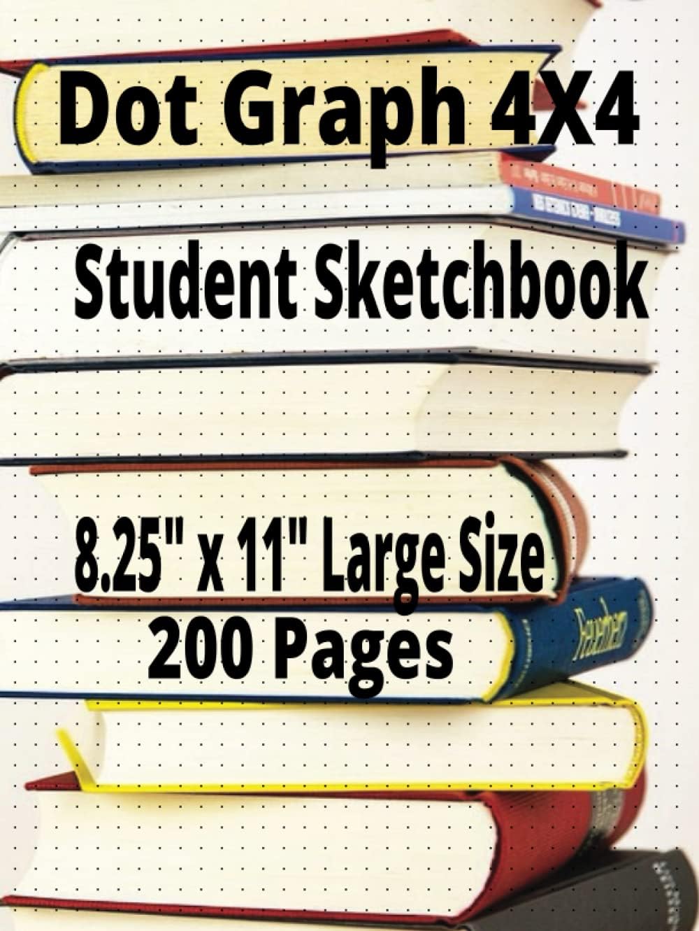 ドットグラフ用紙 4x4 学生スケッチブック 8.25インチ x 11インチ Lサイズ 200ページ:学生、高校、学生小学校など生徒