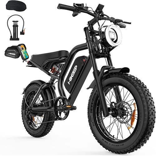 Electric Bike for Adults - 20 x 4 Inch Fat Tire, 750W/Peak 1500W Motor, 48V15AH Detachable Battery, 4 Riding Modes Electric Dirt Bike, 7 Speed Electric Motorcycle, 28MPH UL 2849 Certified