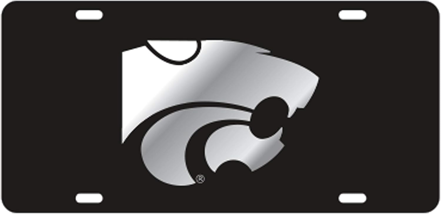 Craftique Kansas State University Silver on Black Laser Cut Inlaid Mirror Tag