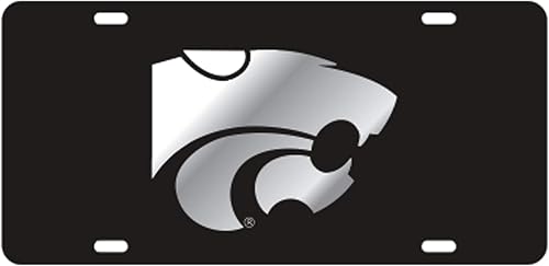 Craftique Kansas State University Silver on Black Laser Cut Inlaid Mirror Tag