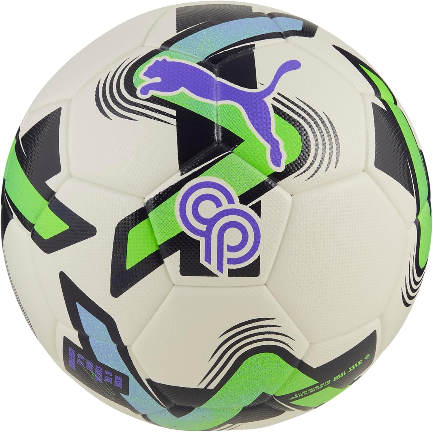 PUMA Unisex Christian Pulisic Performance Soccer Ball, PUMA White-New Navy-Green Glare-Elektro Purple SS25, 5