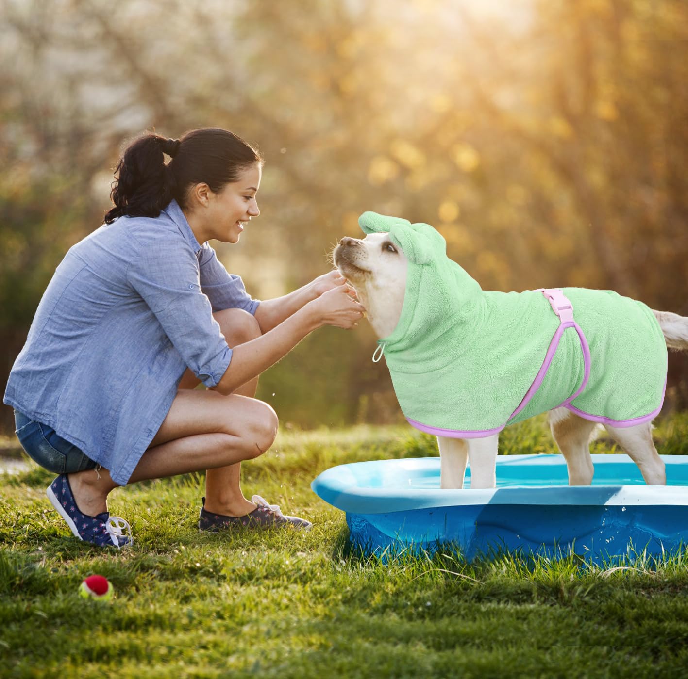 Accappatoio per Cani in Microfibra - Asciugamano Morbido e Assorbente per Animali - Cappotto da Bagno per Cane