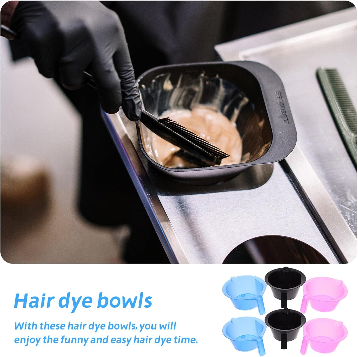 LALAFINA Hair Dye Bowl Transparent 2.6 Inch Salon Hair Color Mixing Bowl with Measurement Scales for Precise Dye Mixing and Highlighting