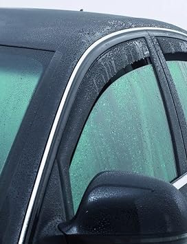 ClimAir Car Comfort Window Visors Dark Compatible with Skoda Octavia IV NX Sedan/Kombi 2020-, Black