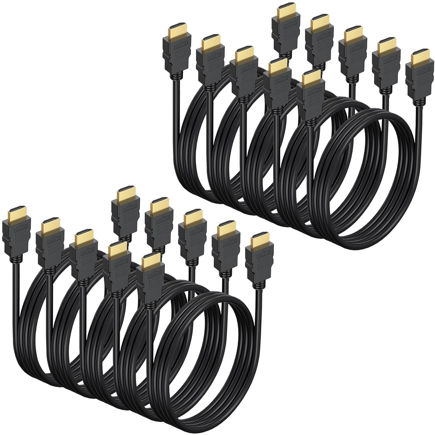 4K HDMI Cable 3.3 FT 10-Pack, Shielded HDMI TV Cord, Gold-Plated HDMI 2.0 Male Cable 120Hz ARC & CL3 Rated, HDCP 2.2, 3D HDR| for Docking Station, PC,Monitor, Switch, Splitter, PS4/5, Xbox, Soundbar