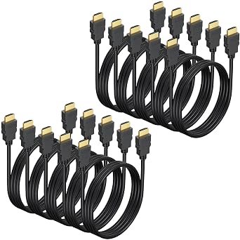 4K HDMI Cable 3.3 FT 10-Pack, Shielded HDMI TV Cord, Gold-Plated HDMI 2.0 Male Cable 120Hz ARC & CL3 Rated, HDCP 2.2, 3D HDR| for Docking Station, PC,Monitor, Switch, Splitter, PS4/5, Xbox, Soundbar