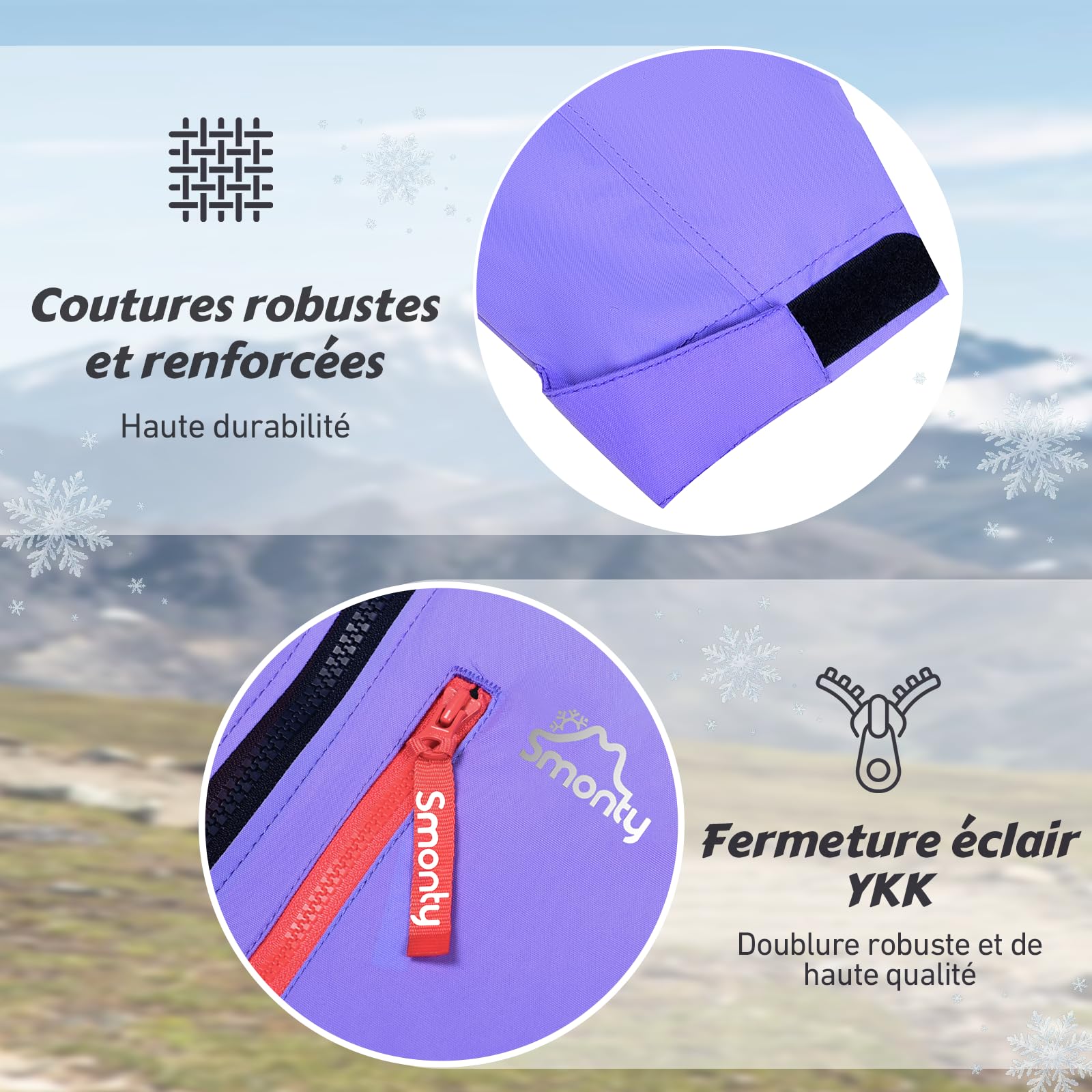 SMONTY Veste 3-en-1 enfant, doublure polaire amovible