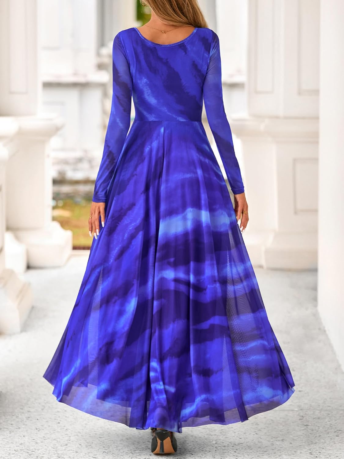 BTFBM Women Maxi Dress Fall 2026 Fashion Elegant Long Sleeve Square Neck Floral Print Party Club Wedding Guest Dresses - Image 3