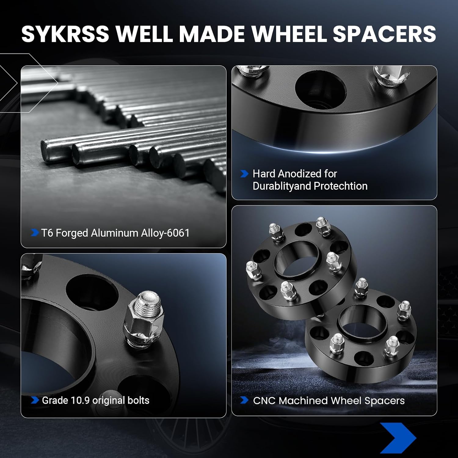 5x139.7Wheel Spacers 1.5inch 5x5.5 Compatible with Dodge Dakota 05-11, Durango 04-09, Ram 1500 02-10, 77.8mm Center Bore & 5 Lug Forged Wheel Adapters 9/16-18 Compatible with Ram 1500, 4PCS