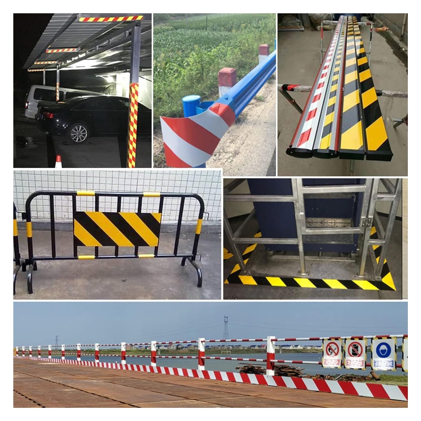 Cinta reflectante, cinta de advertencia, cinta reflectante de advertencia de peligro autoadhesiva, cinta de señalización de seguridad de sarga, cinta de barrera de piso impermeable(Black+yellow)