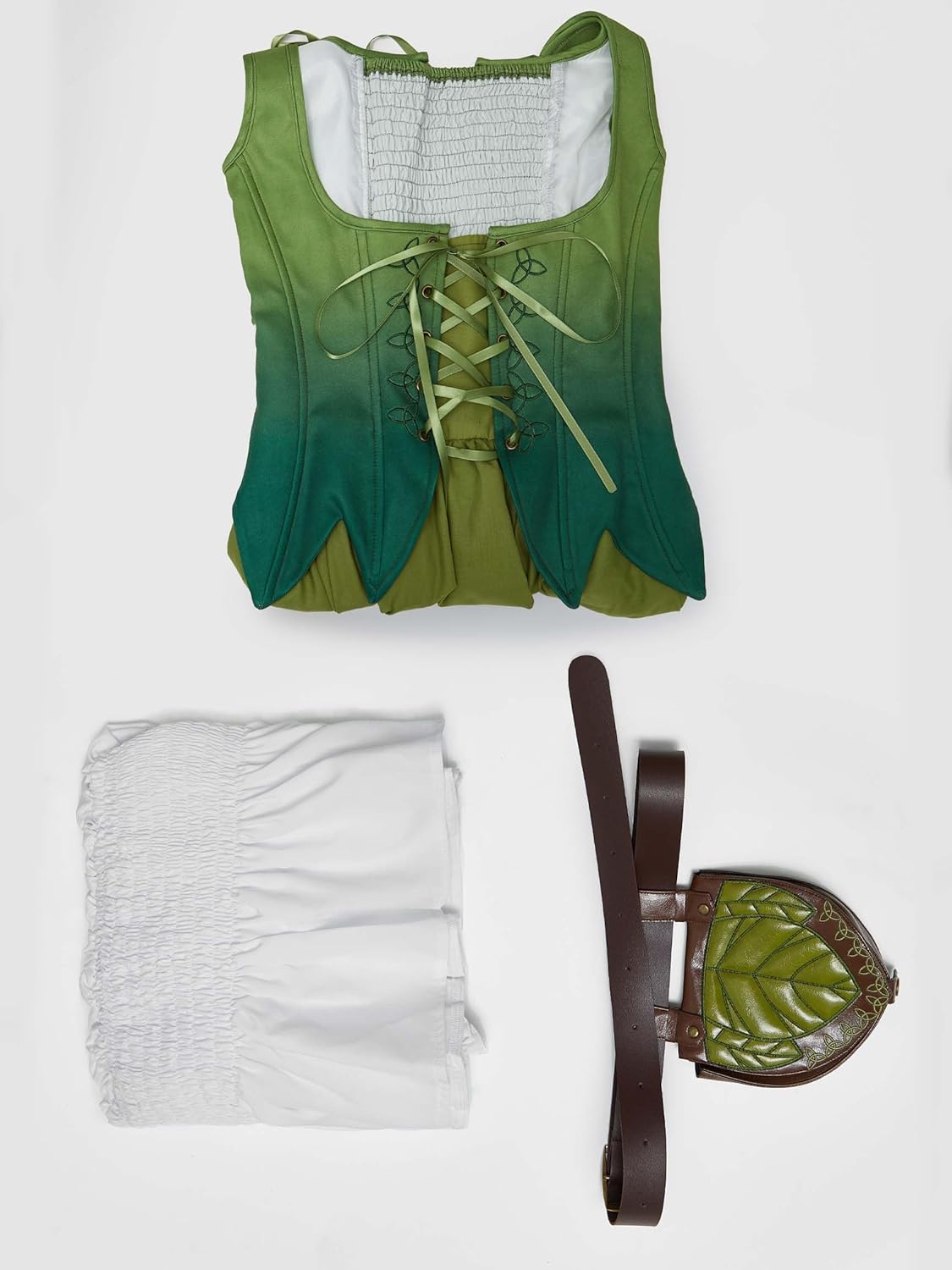 miccostumes Women's Costume Elf Cosplay Set Top Fairy Dress With Belt and Bag Halloween Party
