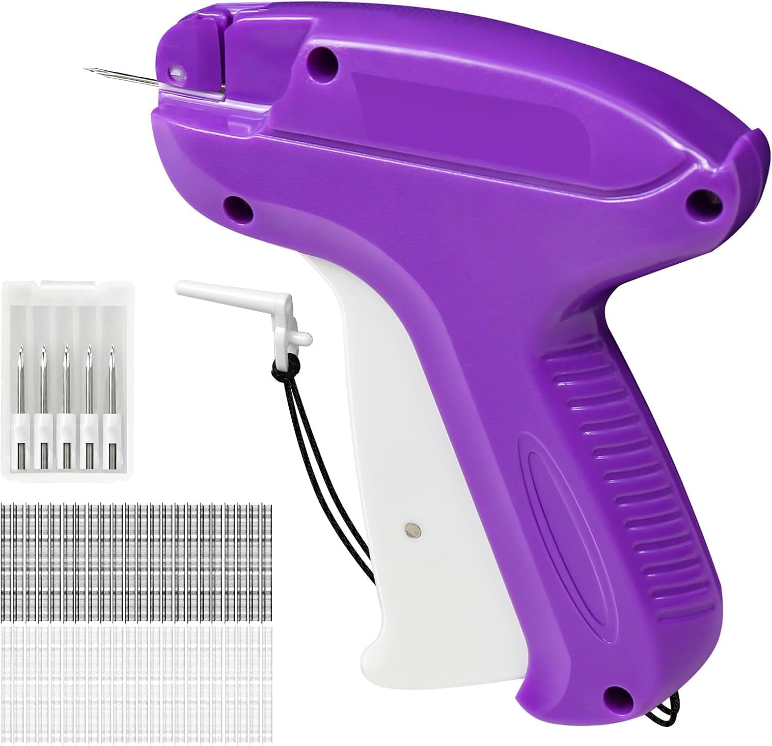 Stitch Gun, KETOVED Stitchy Quick Clothing Fixer, Mini Micro Stitch Gun for Clothes, Tagging Gun for Clothing with 1Fine Needles, 1500Black & 1500White Fasteners, Sticky Sewing Gun Hemming Tool