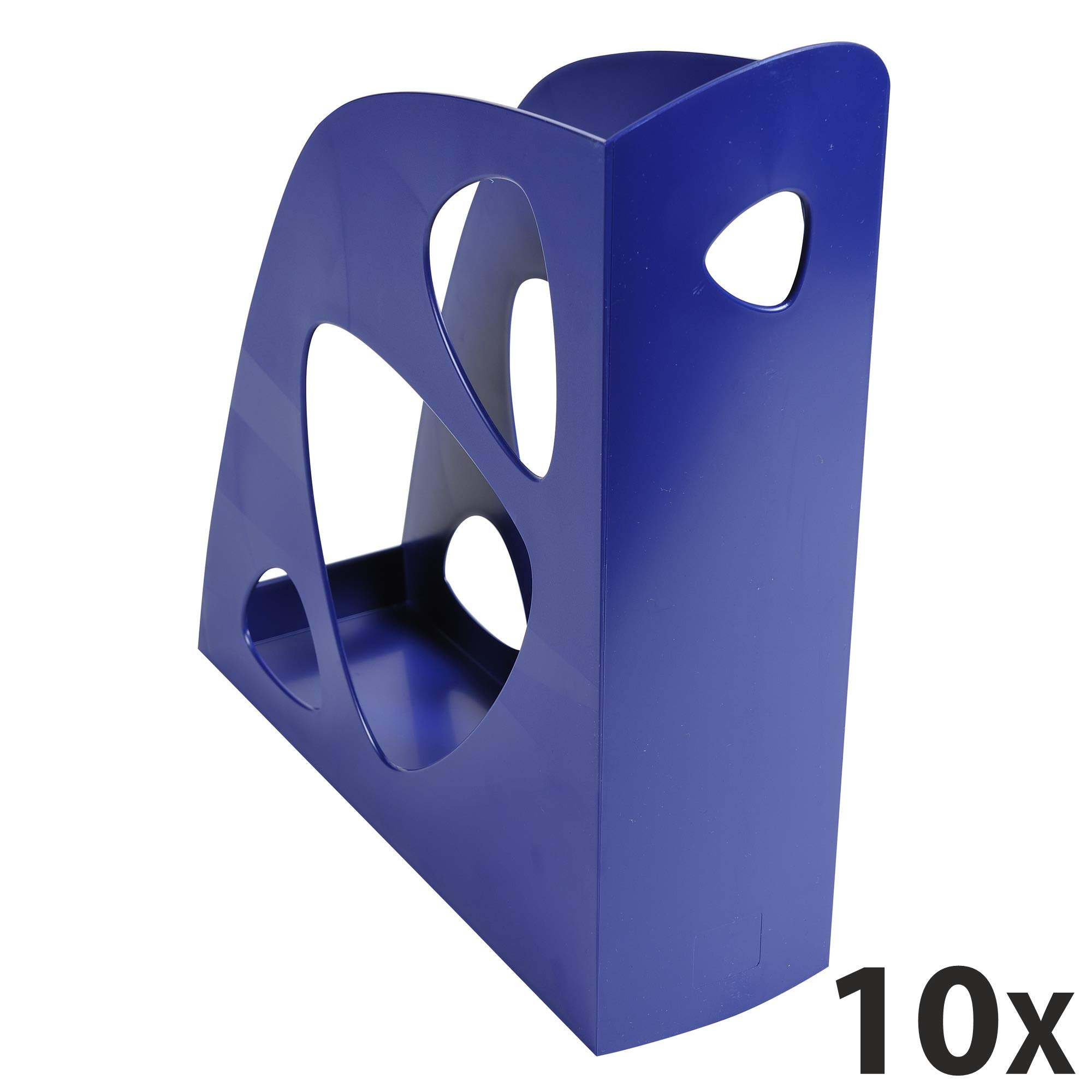 Exacompta 181104D 10er Pack Premium Stehsammler ECOMAG aus Recycling-Kunststoff Blauer Engel zertifiziert Office 248 x 77 x 257 mm Nachtblau, perfekt zur Aufbewahrung von Zeitschriften Katalogen