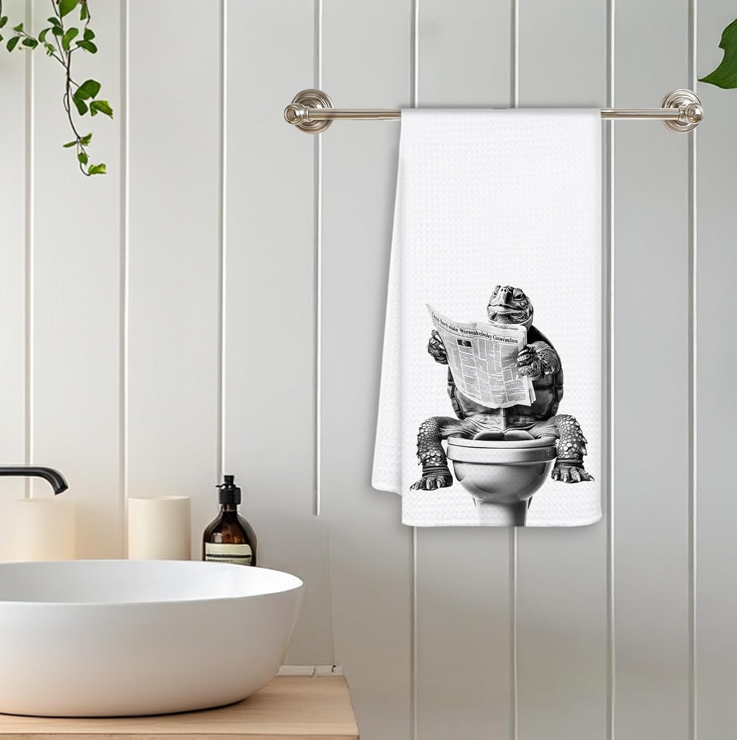 Funny Turtle Beach Hand Towels for Bathroom Washroom, Sea Turtle Bathroom Decor, Turtles Lover Gifts for Women Men, Coastal Beach Bathrooms Hand Towels, 16x24 Inch - Image 5