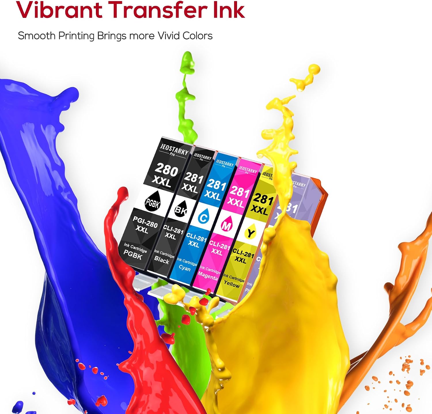 Compatible Ink Cartridge for Canon 280 281 PGI-280XXL CLI-281XXL Ink 281 280 Replacement for Pixma TS9120 TS8300 TS9120 TS8120 TS8320 TS8220 TS 8100 Printer (6 Pack) image 5