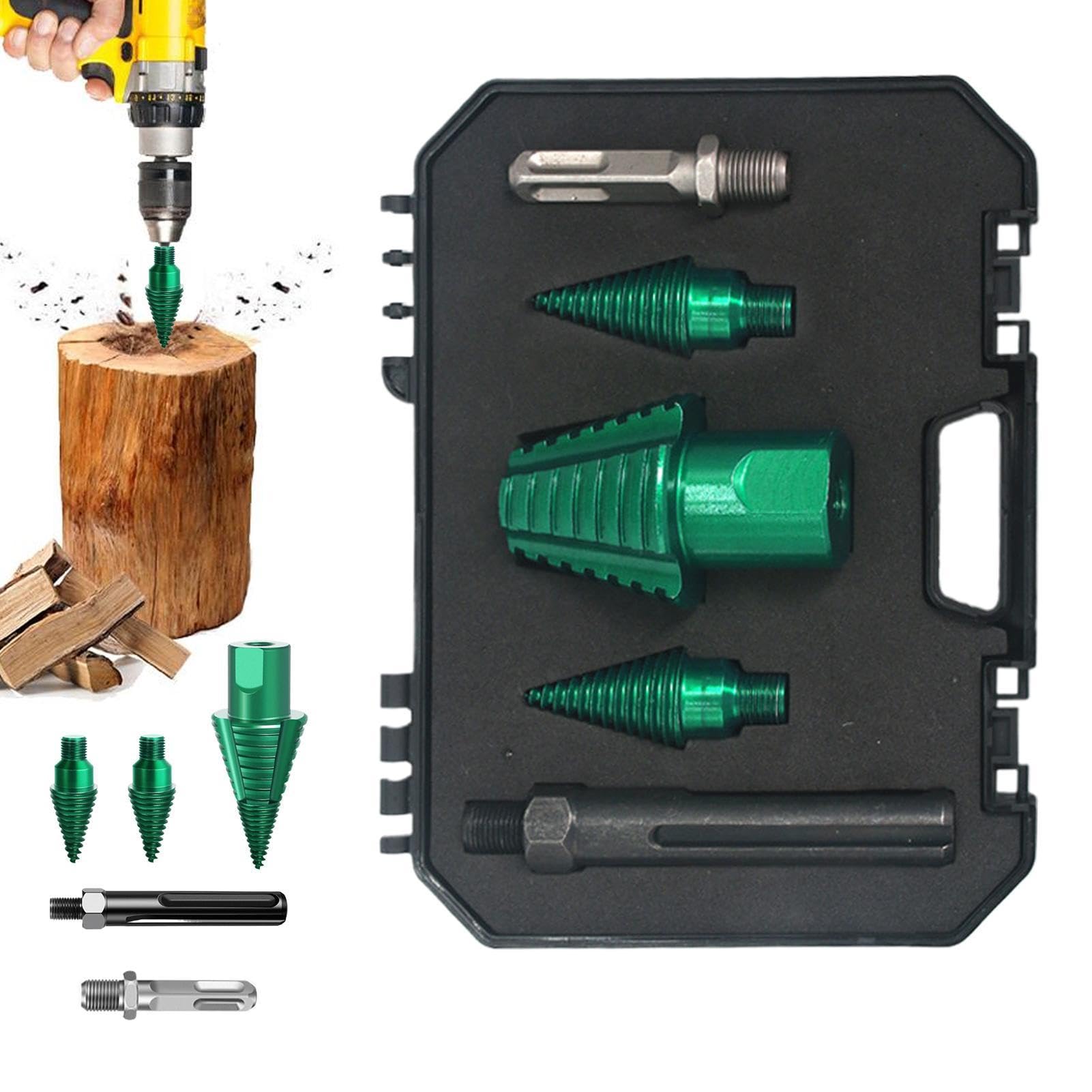 Broca Partidora De Troncos Para Leña Cono Roscado Corte Desmontable | Broca Cono Roscado Trabajo Pesado Para Montaje Muebles, Manualidades, Reparación Casa, Exterior, Camping, Granja