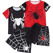 Boys 4Pcs Outfits Athletic Short Sleeve Tee and Shorts Set 3-12Y