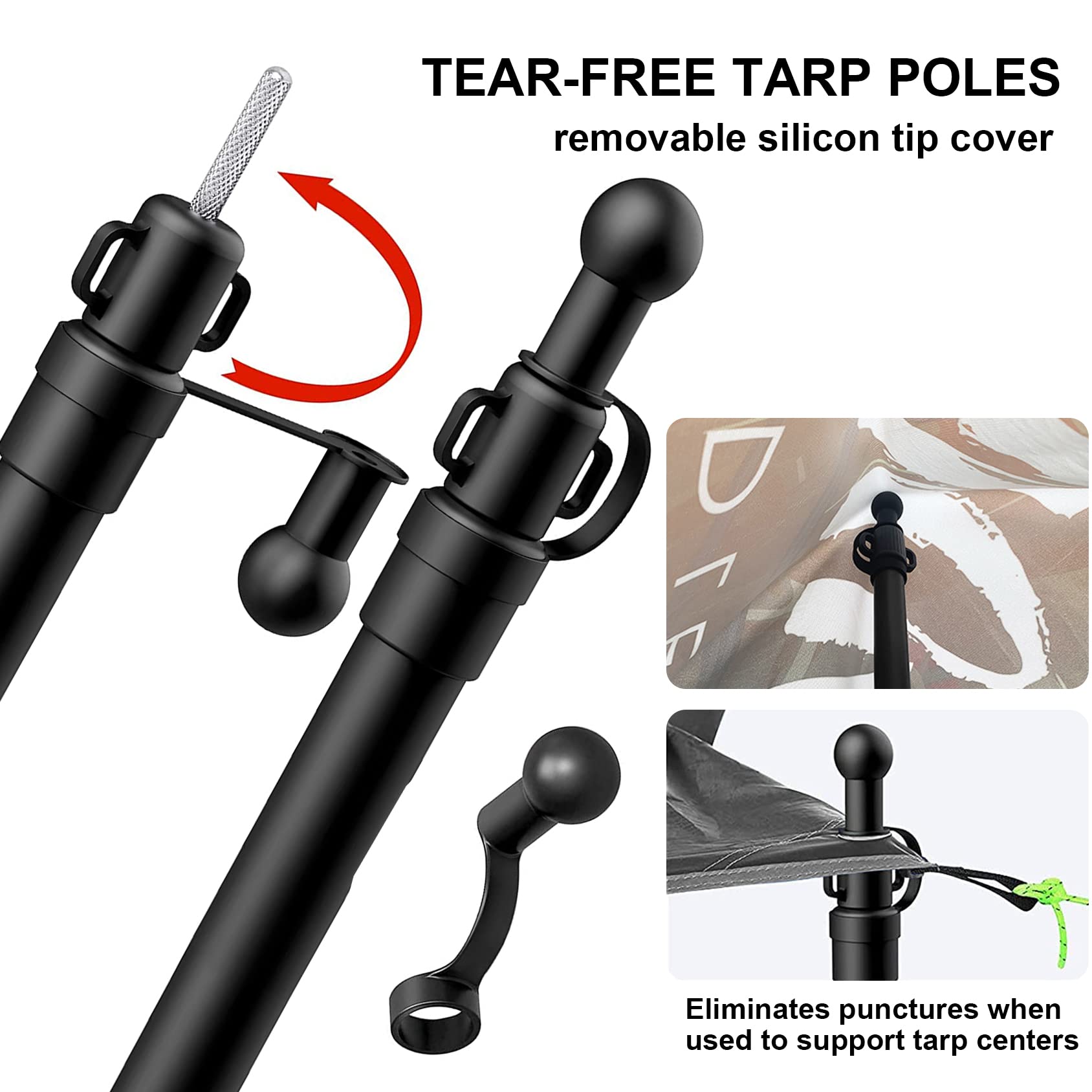 Heavy Duty Tarp Pole Green Elephant Tarp Poles Adjustable Tent