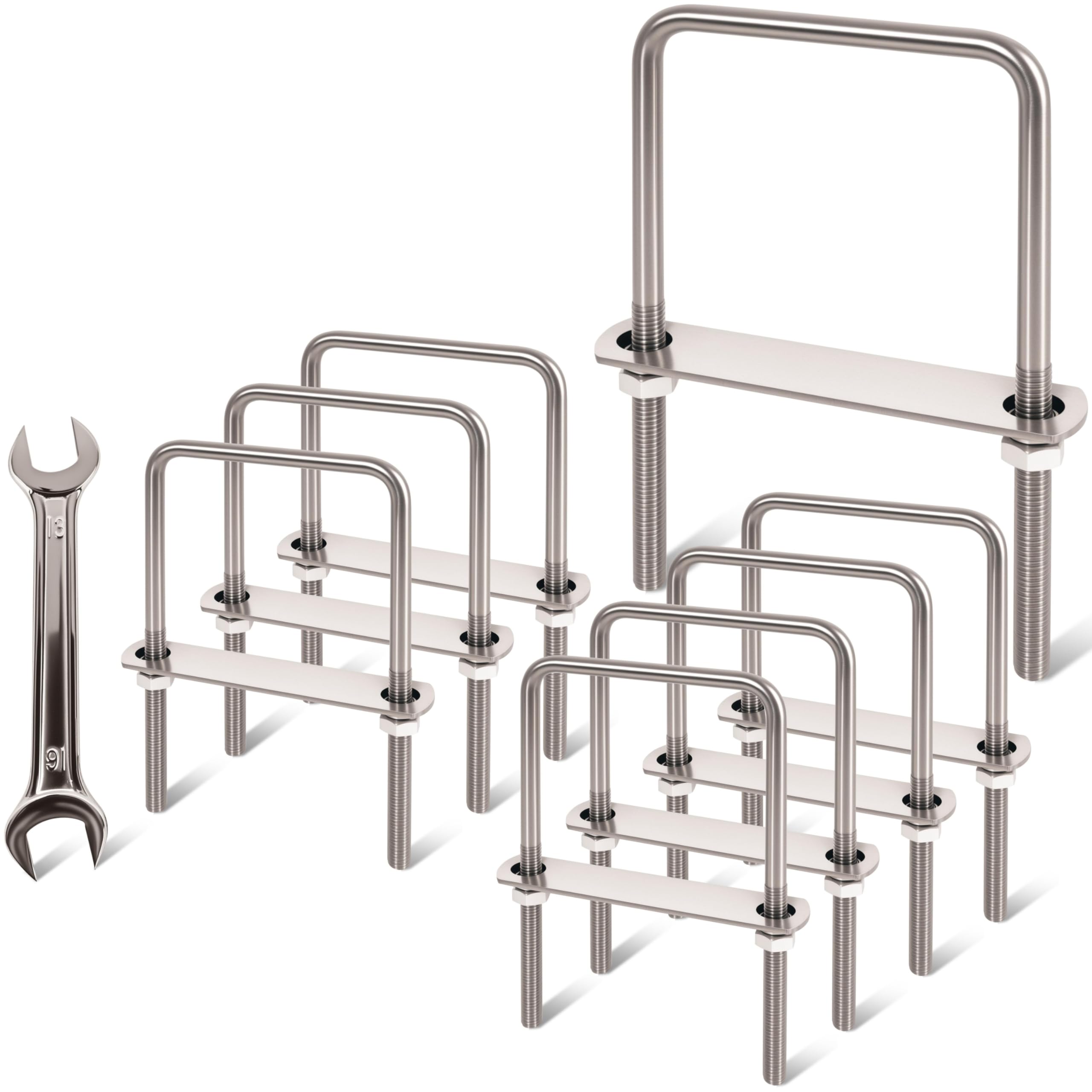 M8 Stainless Steel U-Bolts - 4 Pack -15