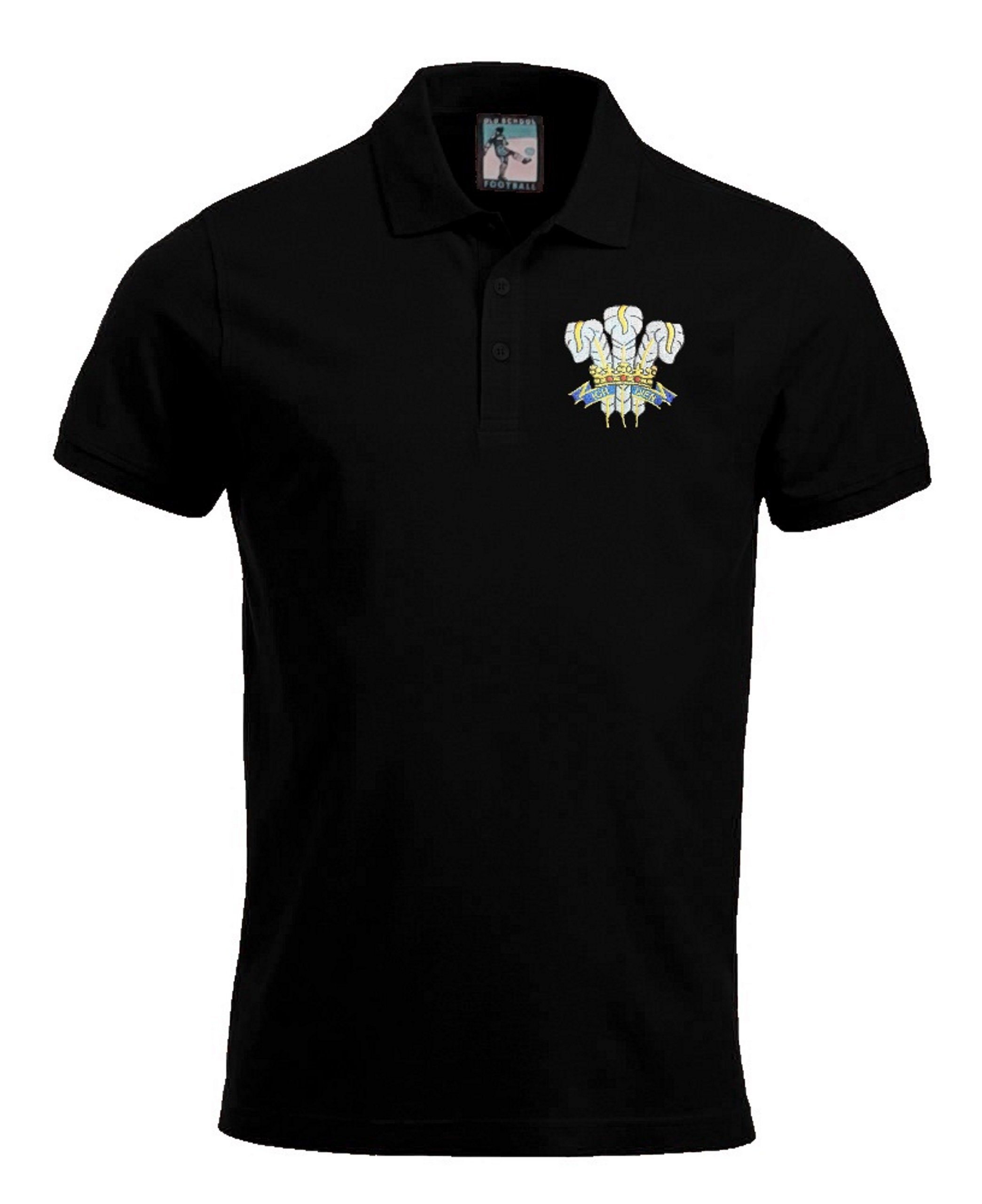 Old School Football Wales 1970s Retro Rugby Polo Embroidered Logo