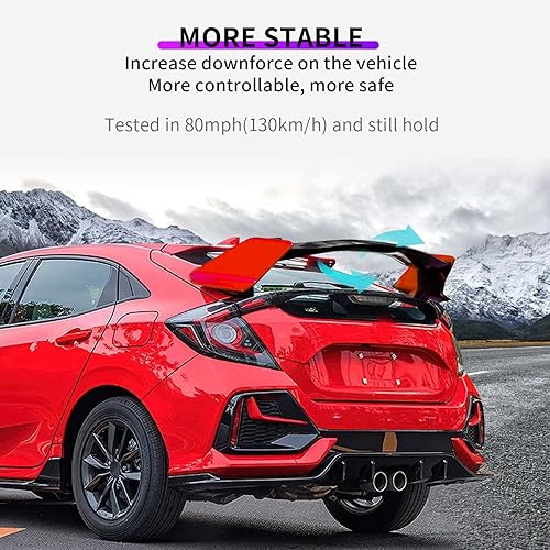 Miniatura 2 de ARCHAIC Alerón para Honda Civic Hatchback 2016-2021, alerón de tapa de maletero trasero FK4 FK7 FK8  Estilo EOS Type-R JDM ABS brillante, rojo
