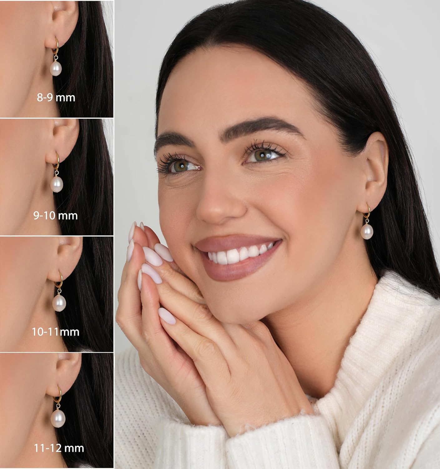 LILY LUSTRE Pearl Earrings for Women, 14k Gold Plated 925 Sterling Silver, AAAA Genuine Freshwater Cultured Pearls in Drop & Coin Shapes, Hoop & Leverback Styles - Image 4