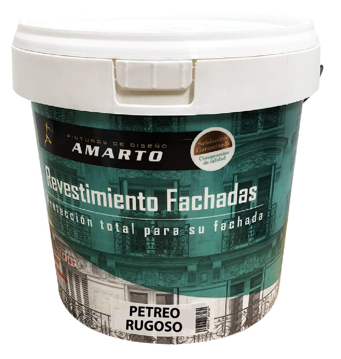 Amarto Revestimiento Pétreo Rugoso Blanco, 22 kg | Aplicar con rodillo de picar