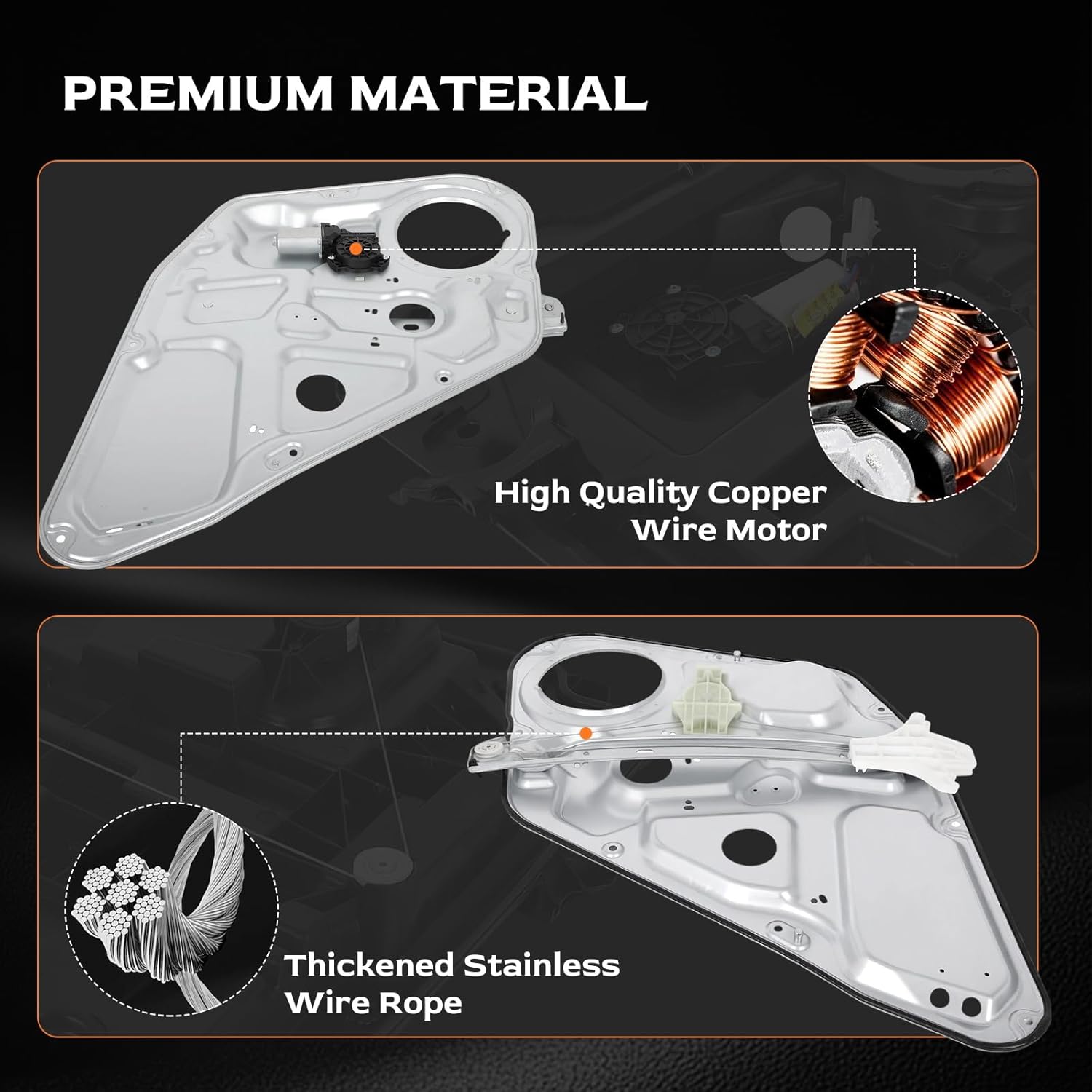 Rear Left Driver Side Power Window Regulator Assembly with Motor 748-322 Fit 2006-2010 for Hyundai Sonata