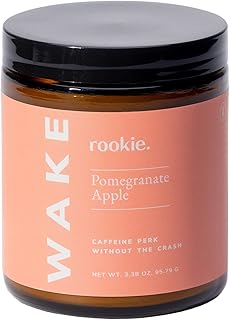 Wake Natural Energy Drink Powder by Rookie Wellness, Stress Relief, Brain Supplements for Memory and Focus, Metabolism & Mood Booster - Ashwagandha, B12 & B Complex Vitamin Supplement (30 Servings)