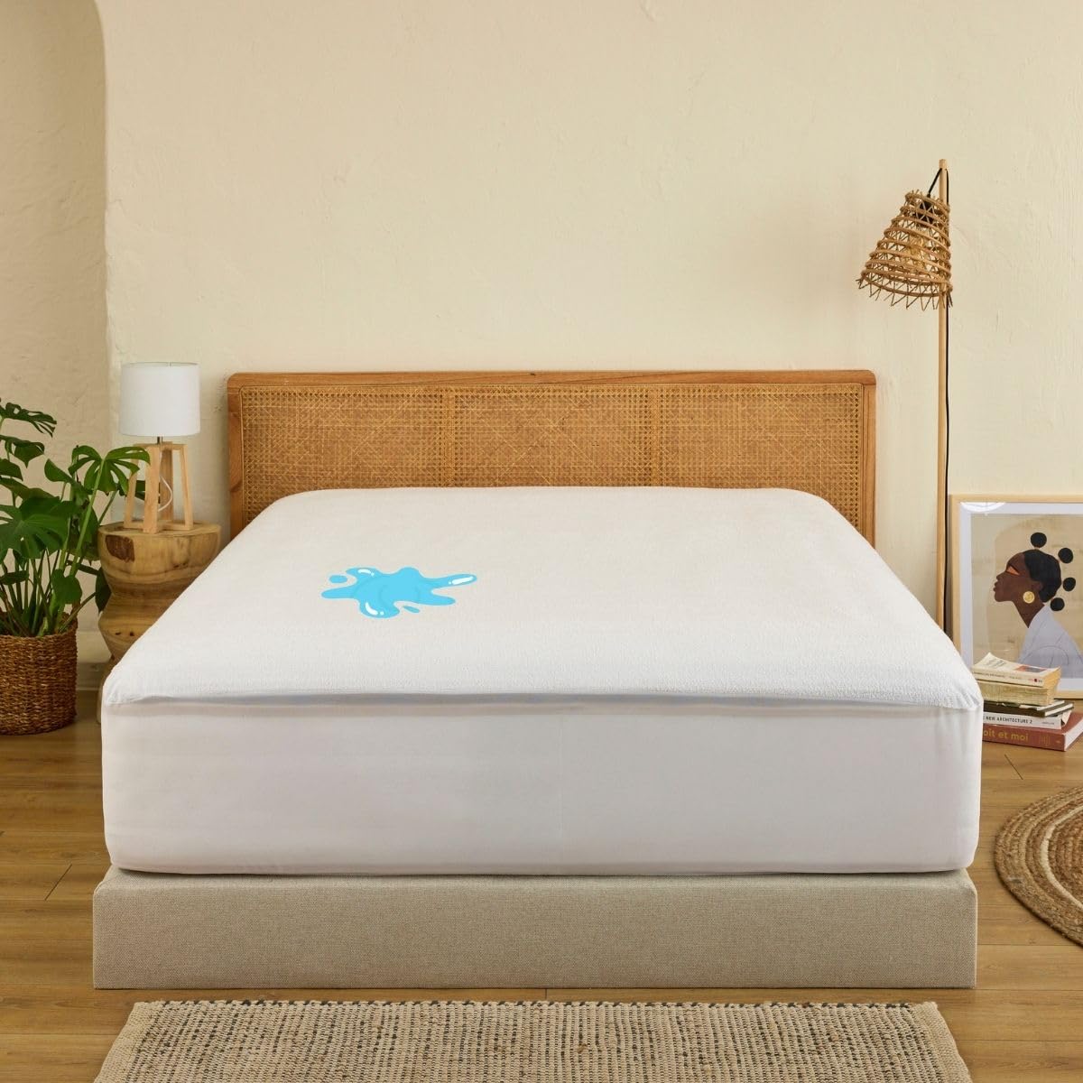 Dreamway - Coprimaterasso Matrimoniale Impermeabile 180 x 200 x 30 cm, Morbido, Certificato OEKO-TEX, Proteggi Materasso, Traspirante, Lavabile a 60°C, Stile Montato Tutto Intorno Elastico