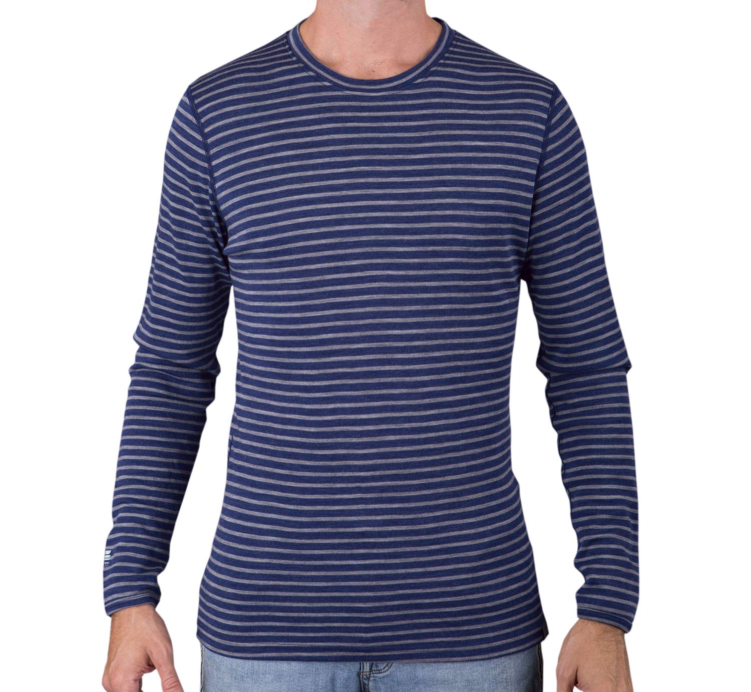 MERIWOOL Mens 100% Merino Wool Base Layer Lightweight Long Sleeve Thermal Shirt, Miltary Brown, S
