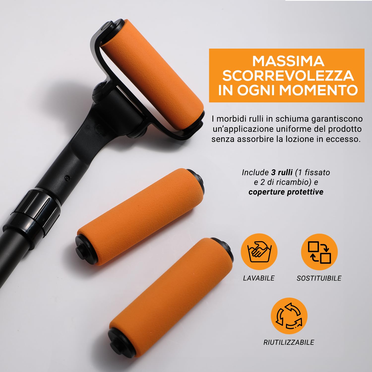 EZPIK Spalma crema schiena estensibile fino a 58 cm (design curvo) – Applicatore crema per anziani con mobilità ridotta – Ideale per oli, lozioni e protezione solare