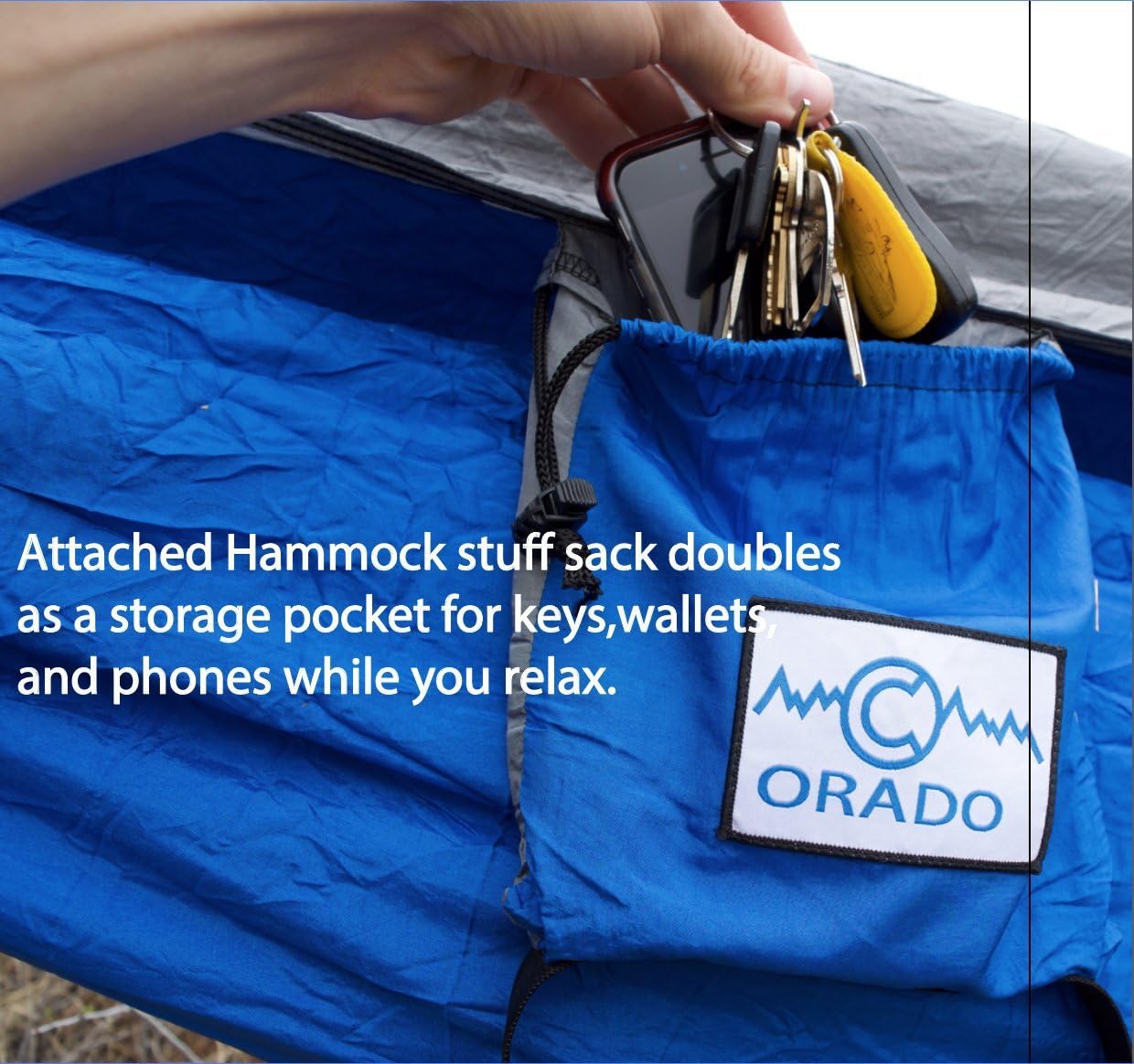 Best Double Camping Hammock, Complete Hammock System by Orado Outdoor Products, Includes Easy to Use Tree Straps, Aluminum Carabiners and Attached Bag - Portable, Ultralight