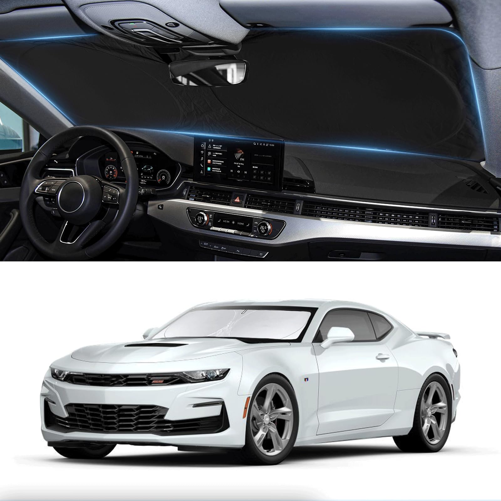 for Chevy Camaro Coupe 2016-2025 2026 Windshield Sun Shade Sunshade