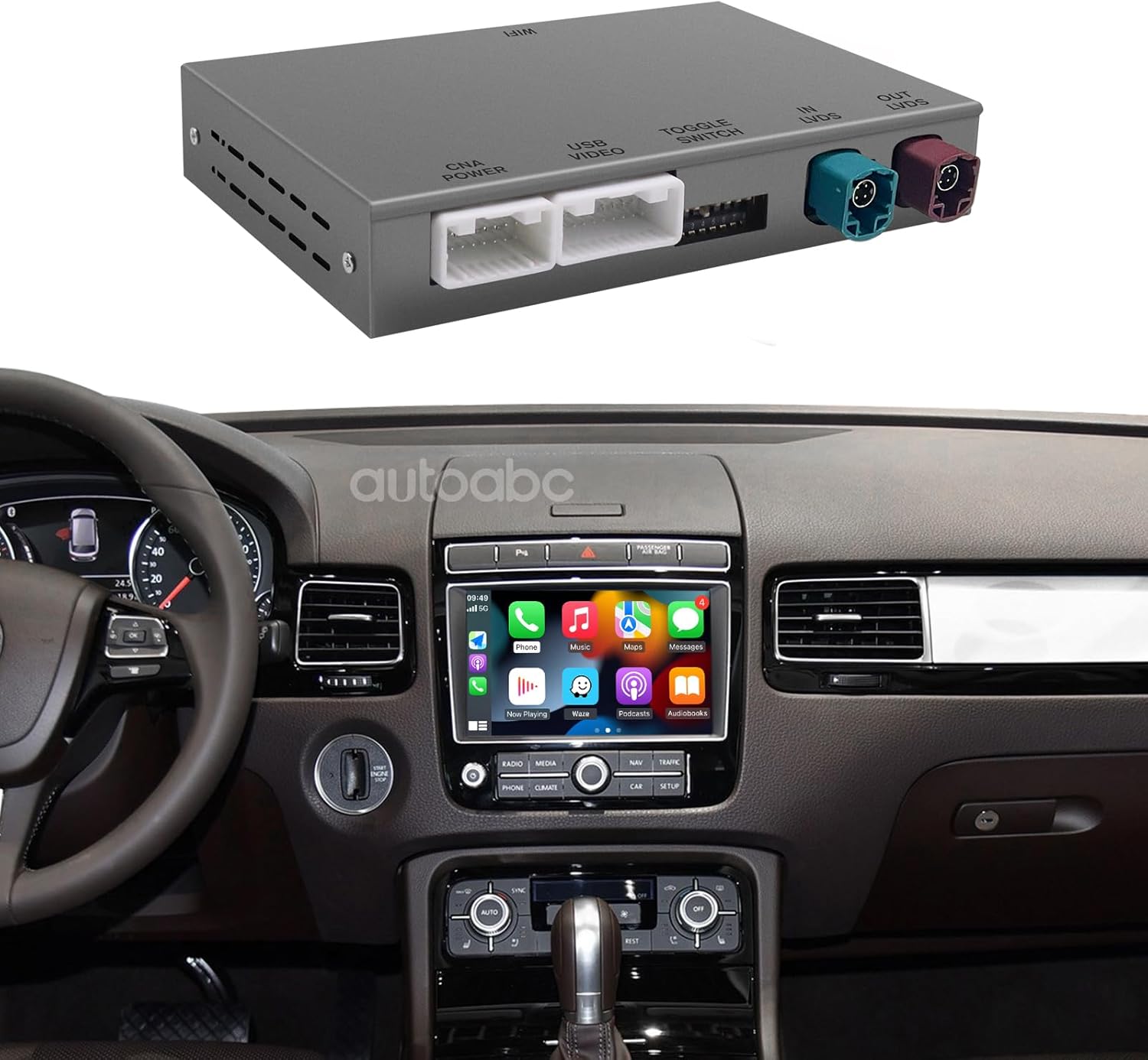 Wireless Carplay/Android Car Modification Module for Volkswagen Touareg RNS850 2011-2015 Support Mirrorlink and OEM Car Functions