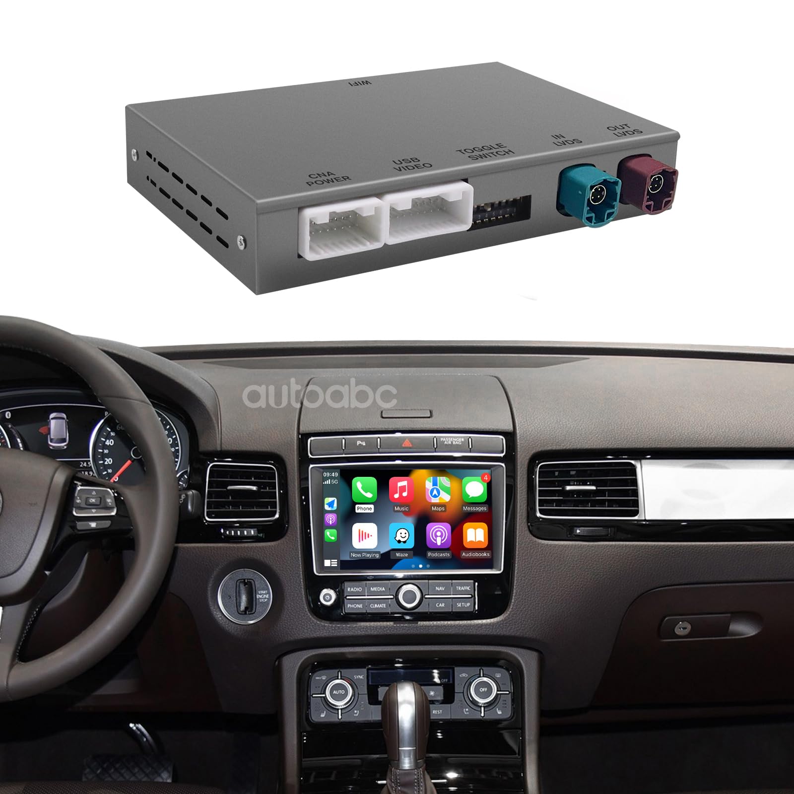 Kabellos Carplay/Android Auto Modifikation Modul für Volkswagen Touareg RNS850 2011-2018 Unterstützung Mirrorlink und OEM Auto Funktionen