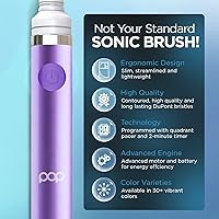 Vista 6 de Cepillo de dientes eléctrico Pop Sonic (morado) – Cepillos de dientes de viaje con batería AAA Cepillos de dientes eléctricos para niños con 2
