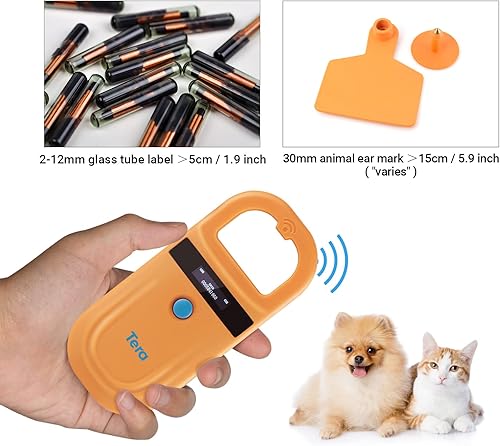 Miniatura 54 de Tera Escáner de lector de microchip para mascotas con anillo en D RFID Escáner portátil de identificación de chip animal con pantalla OLED Escáner
