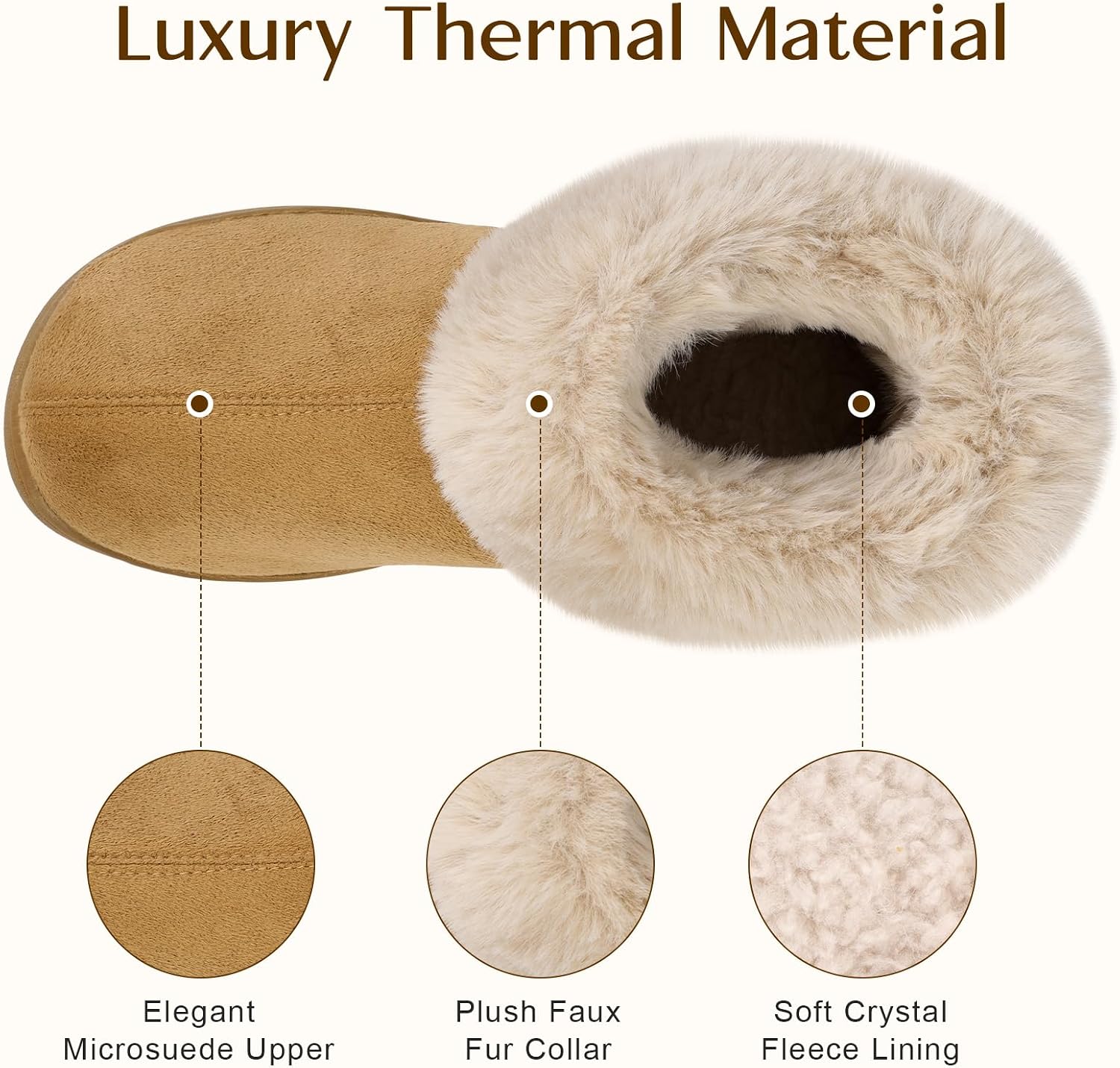 Women's Microsuede Bootie Slippers Warm Winter Memory Foam House Shoes for Indoor Outdoor