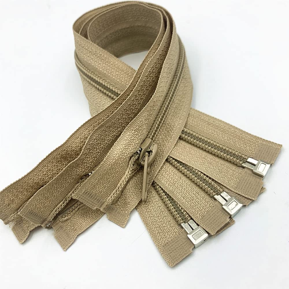 Cremallera 30 cm-70 cm (12 pulgadas-27.5 Pulgadas) 5# Nylon abriendo la Cremallera Adecuada for el Equipaje de Ropa Textiles for el hogar 20 Colores (20pcs) (Color : Khaki, tamaño : 70cm)