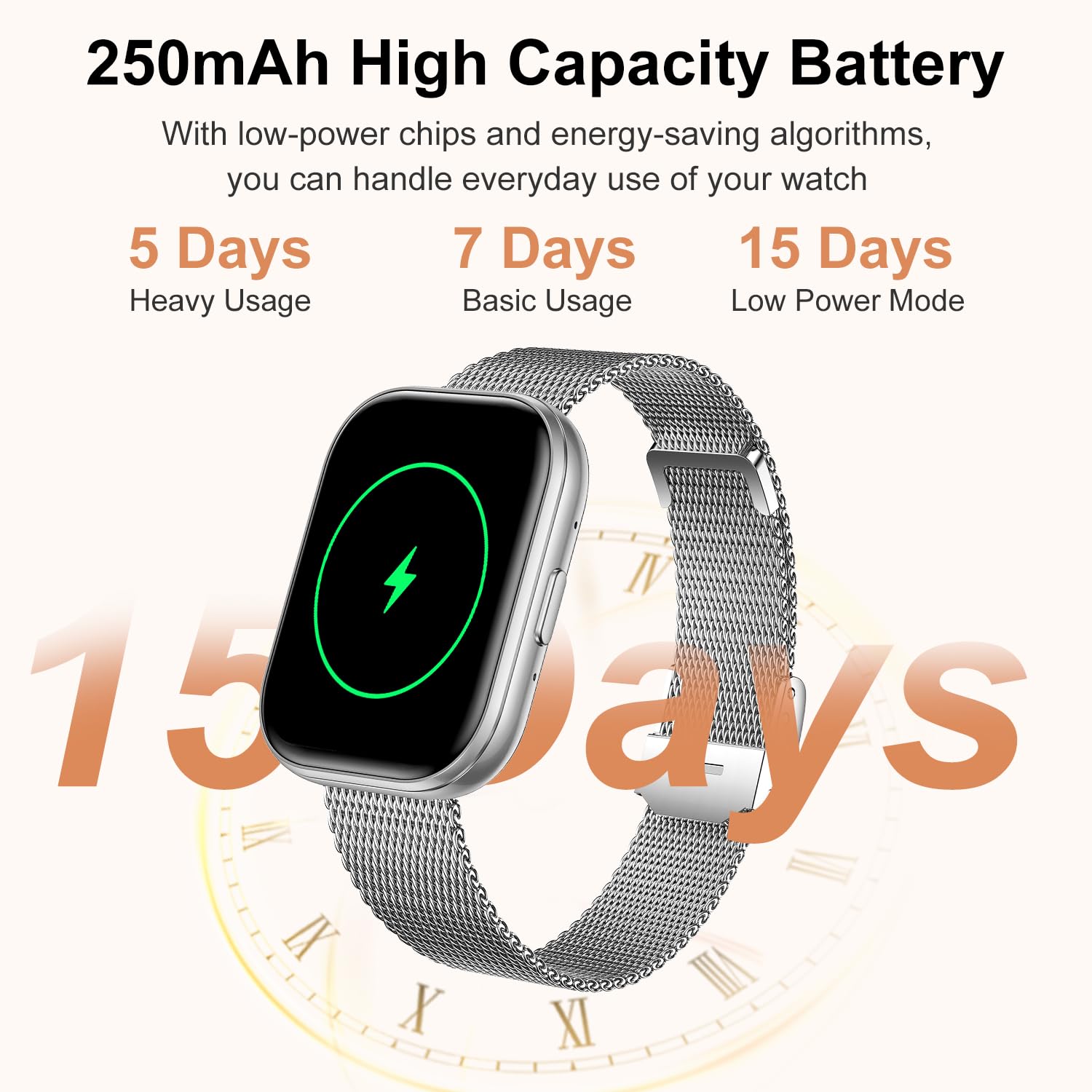 Orologio intelligente da donna per rispondere e effettuare chiamate, fitness tracker HD da 4,45 cm con oltre 120 modalità sportive, monitoraggio del sonno, frequenza cardiaca SpO2