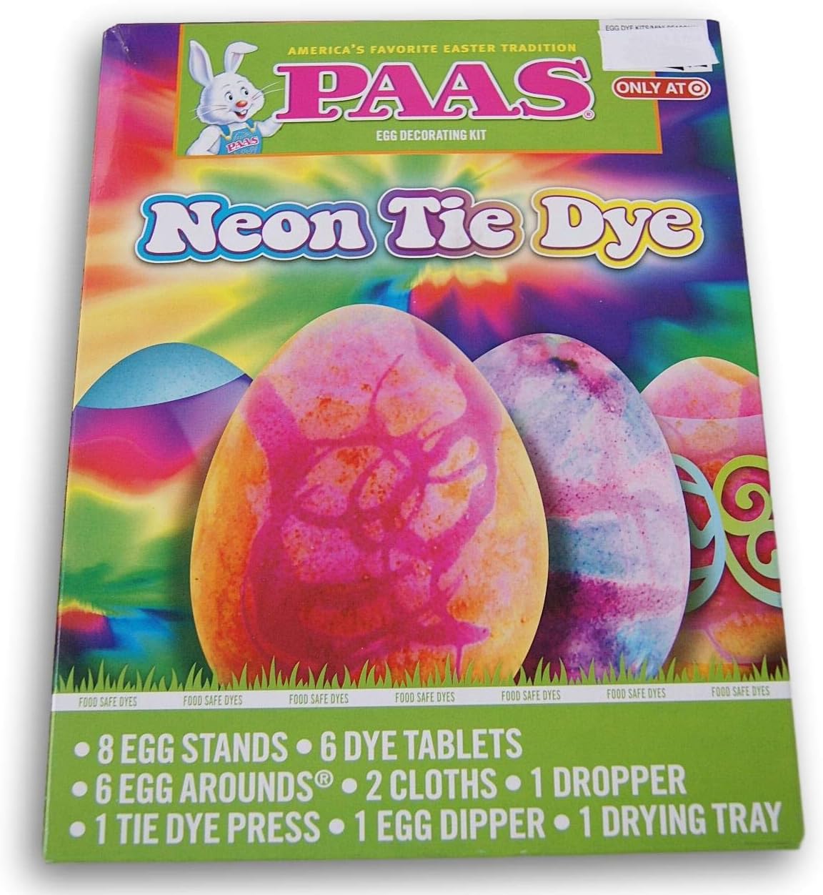 Paas Neon Tie Dye Egg Coloring Kit Grocery & Gourmet Food