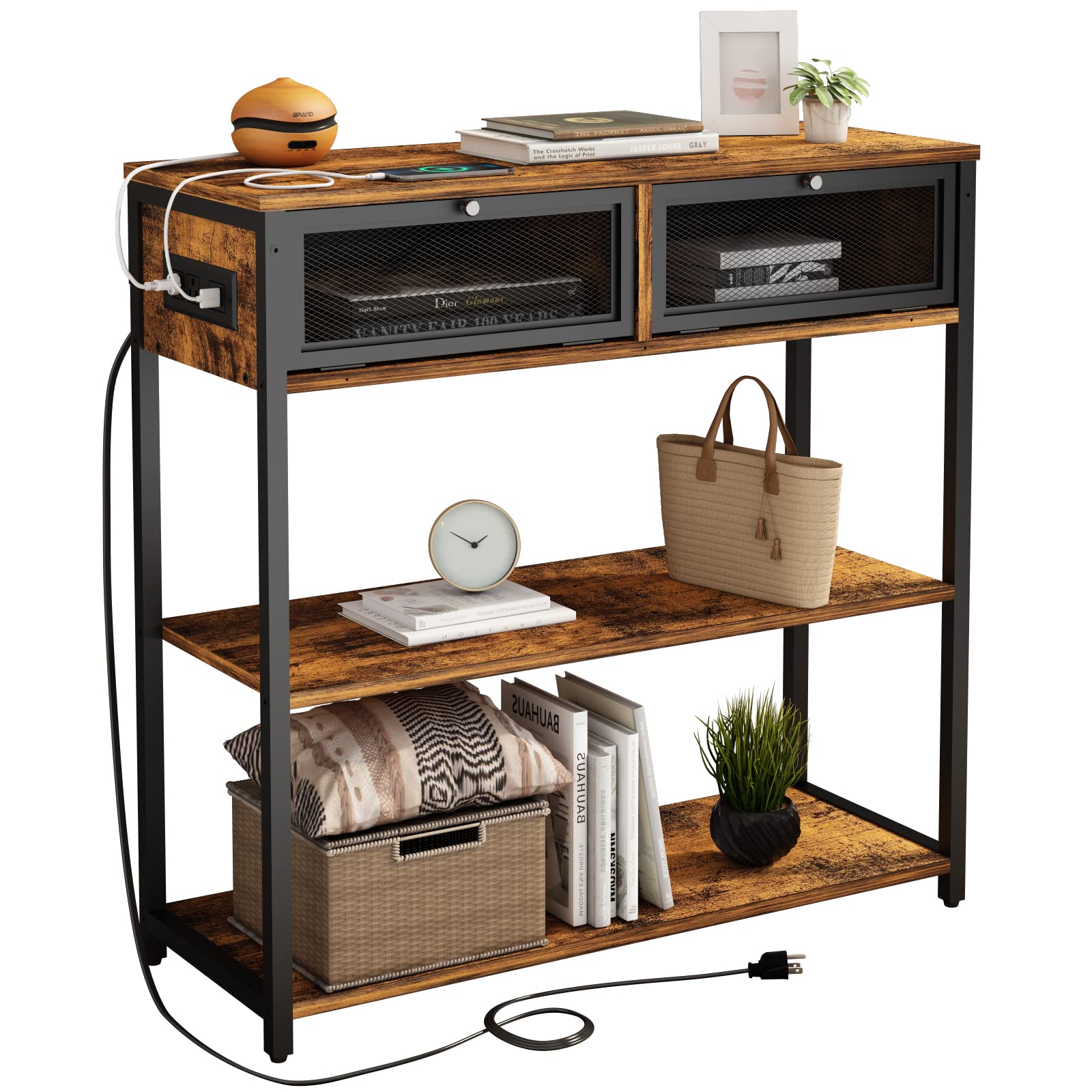 Buy SOOWERY Console Table with USB Ports and Outlets, Entryway Table